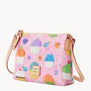 Dooney & Bourke Crossbody Pink Cupcakes Pouchette with Zipper and Inside Pockets